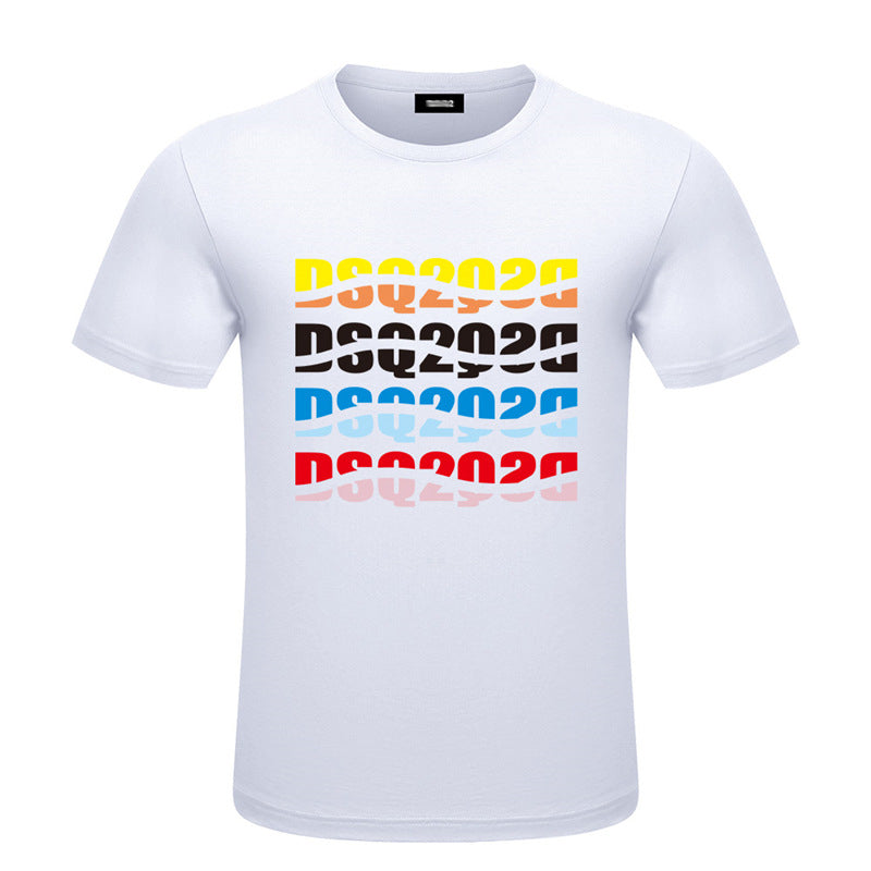 New-D2 Lettering Printed Cotton T-Shirt#10