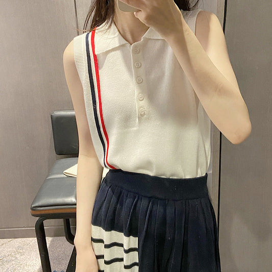 Thom Browne Women's Sleeveless Lapel Top