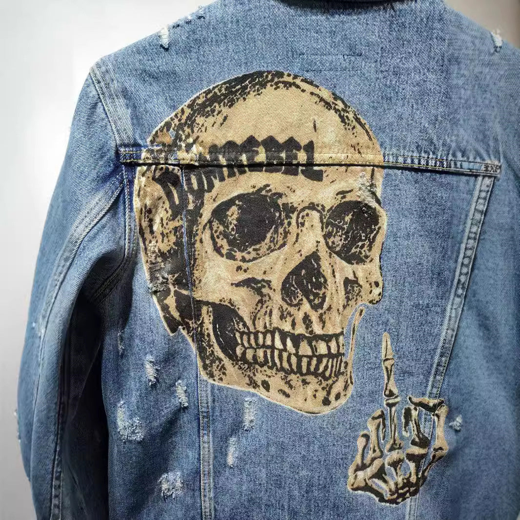 SOLA-DSQ2 2024ss Skull Denim Jacket