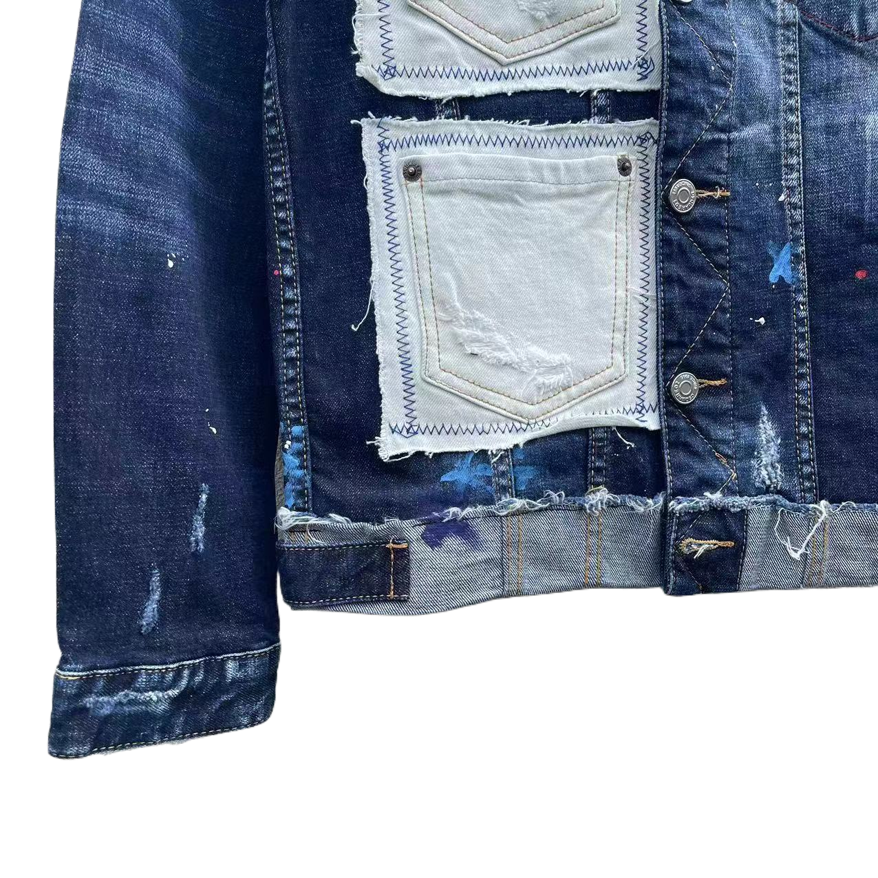 DSQ2 2024ss Man Hole Stitching Denim Jacket