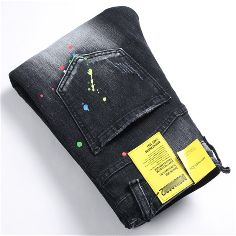 SOLA-DSQ2 Hole 2024ss Black Jeans