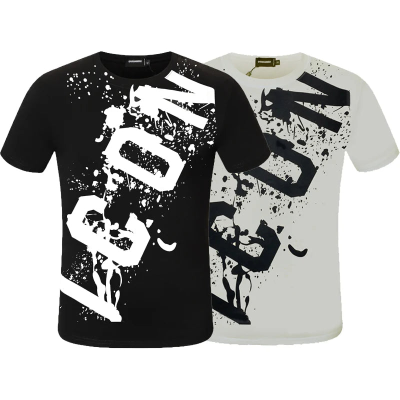 New-D2 Lettering Printed Cotton T-Shirt