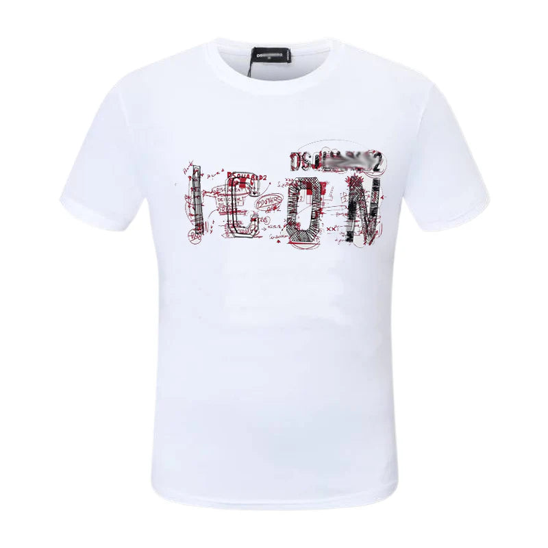 New-D2 Lettering Printed Cotton T-Shirt
