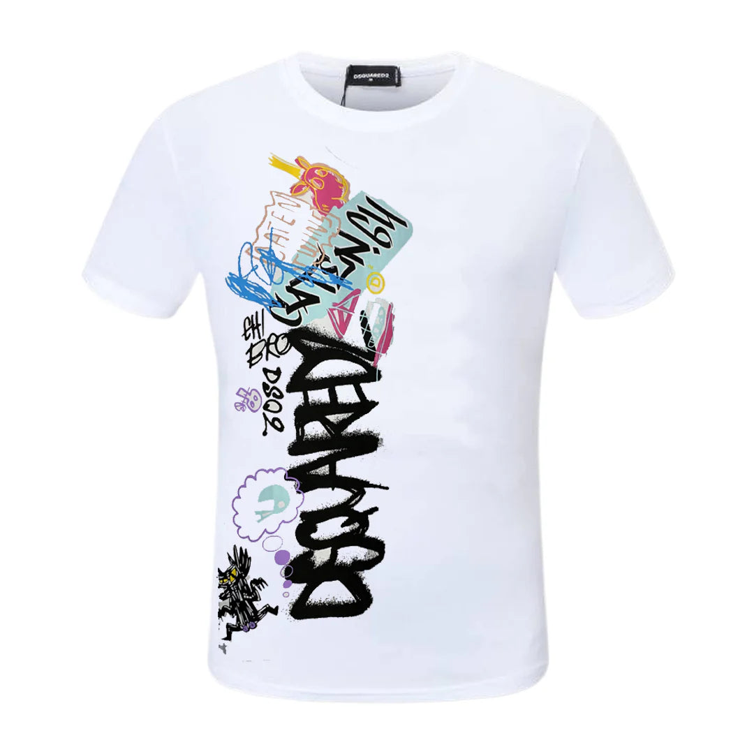 New-D2 Lettering Printed Cotton T-Shirt