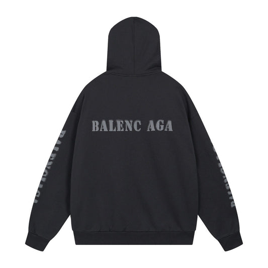 Balenciaga Stacked Logo Print Hoodie