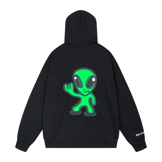 Balenciaga Alien Graphic Print Hoodie