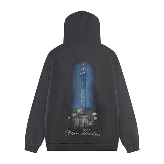 Balenciaga Character Graphic Print Hoodie — Dark