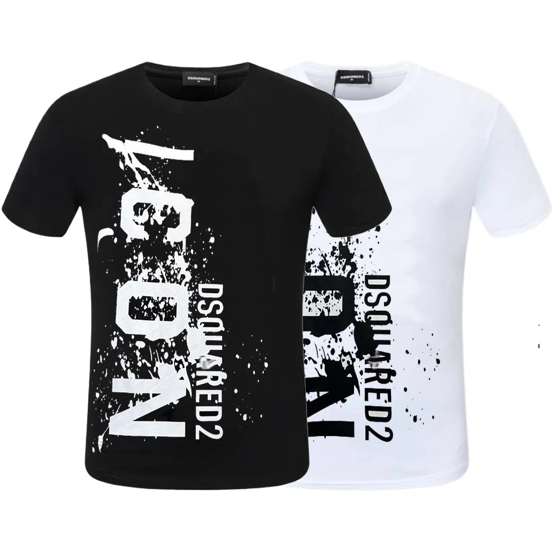 New-D2 Lettering Printed Cotton T-Shirt