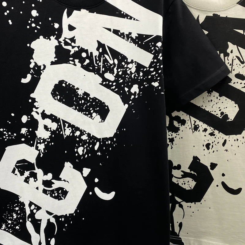 New-D2 Lettering Printed Cotton T-Shirt