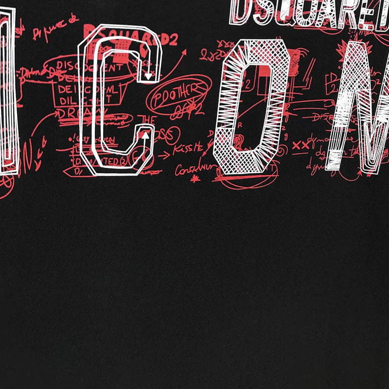 New-D2 Lettering Printed Cotton T-Shirt