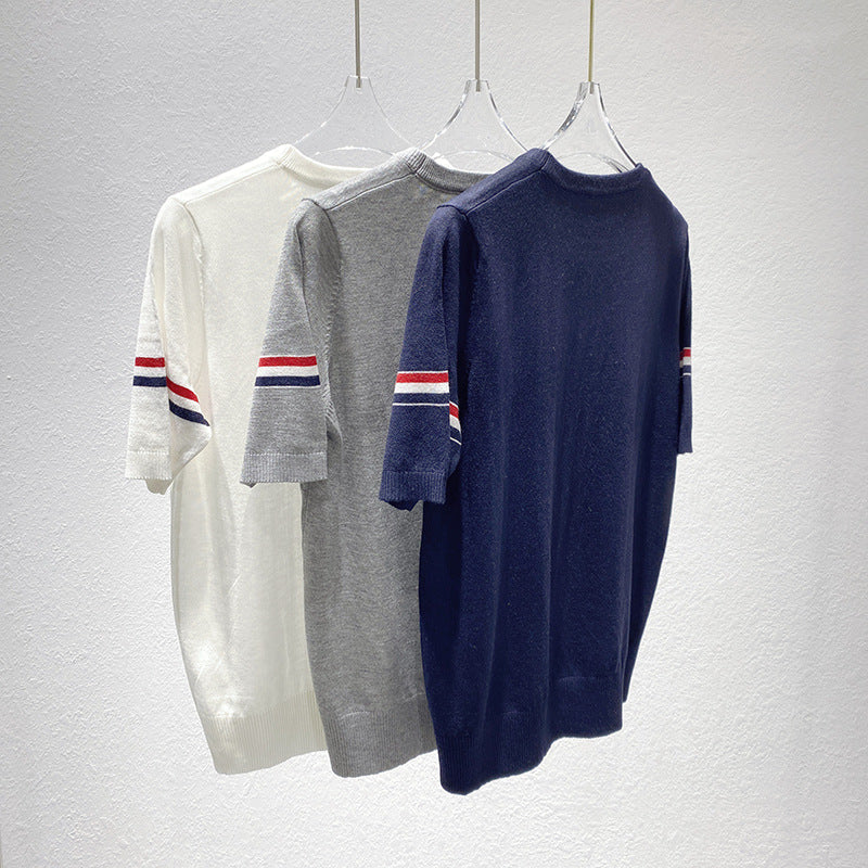 THOM BROWNE レディース ストライプ半袖Tシャツ