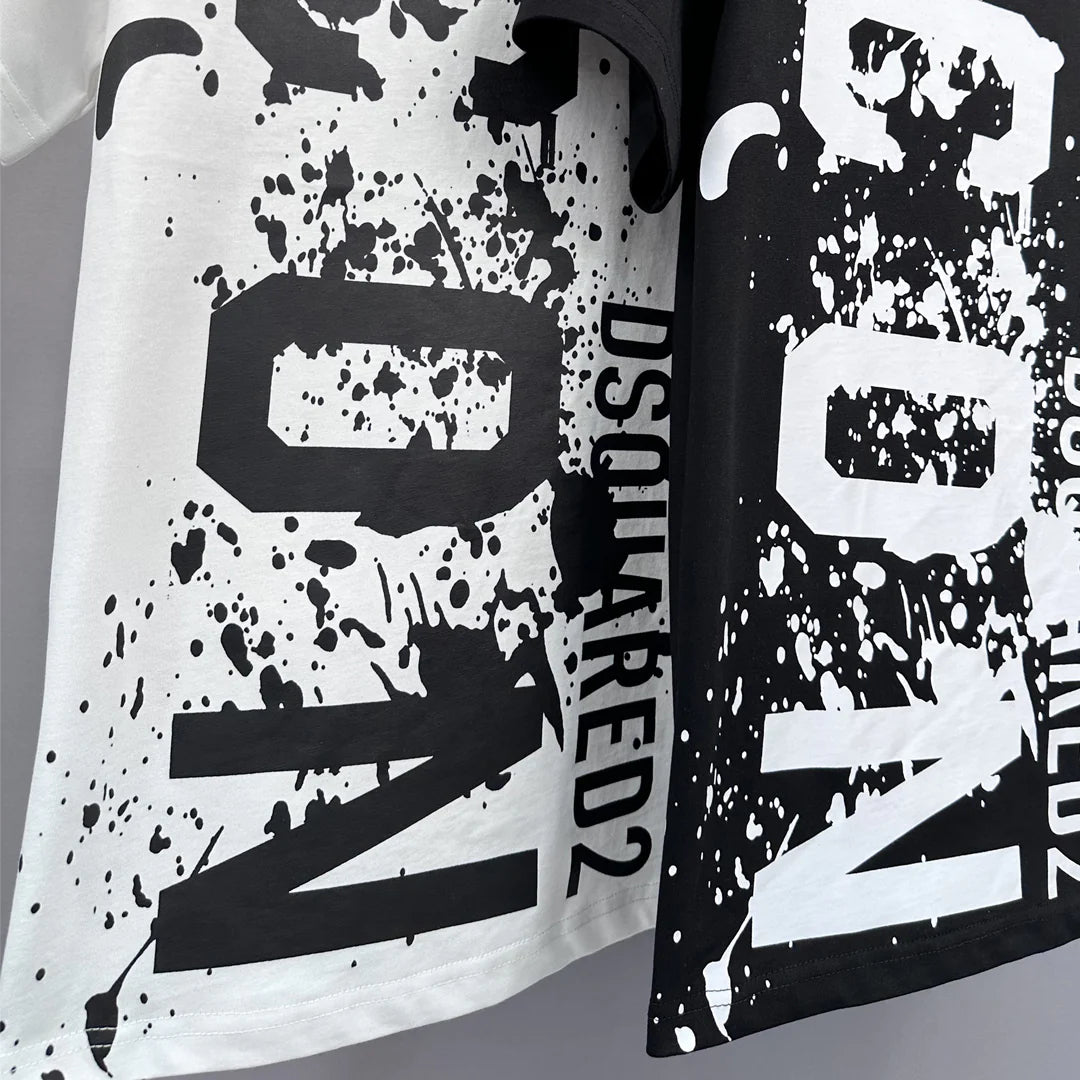 New-D2 Lettering Printed Cotton T-Shirt