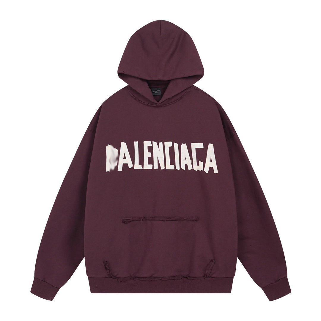 Balenciaga Oversized Logo Print Hoodie
