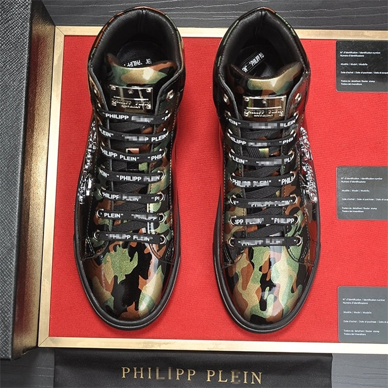 PP New Men's Camouflage leather sneakers