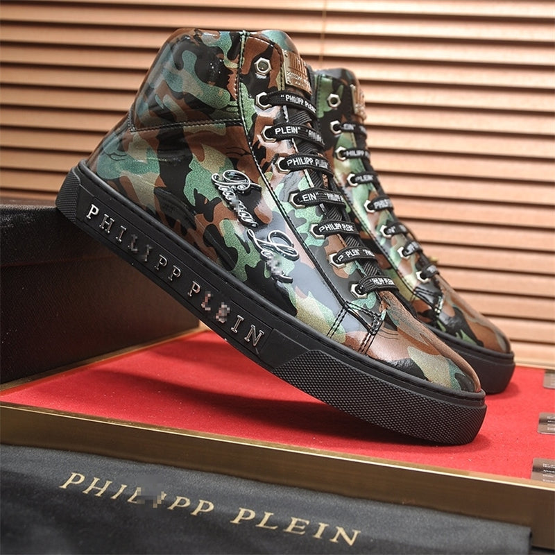 PP New Men's Camouflage leather sneakers