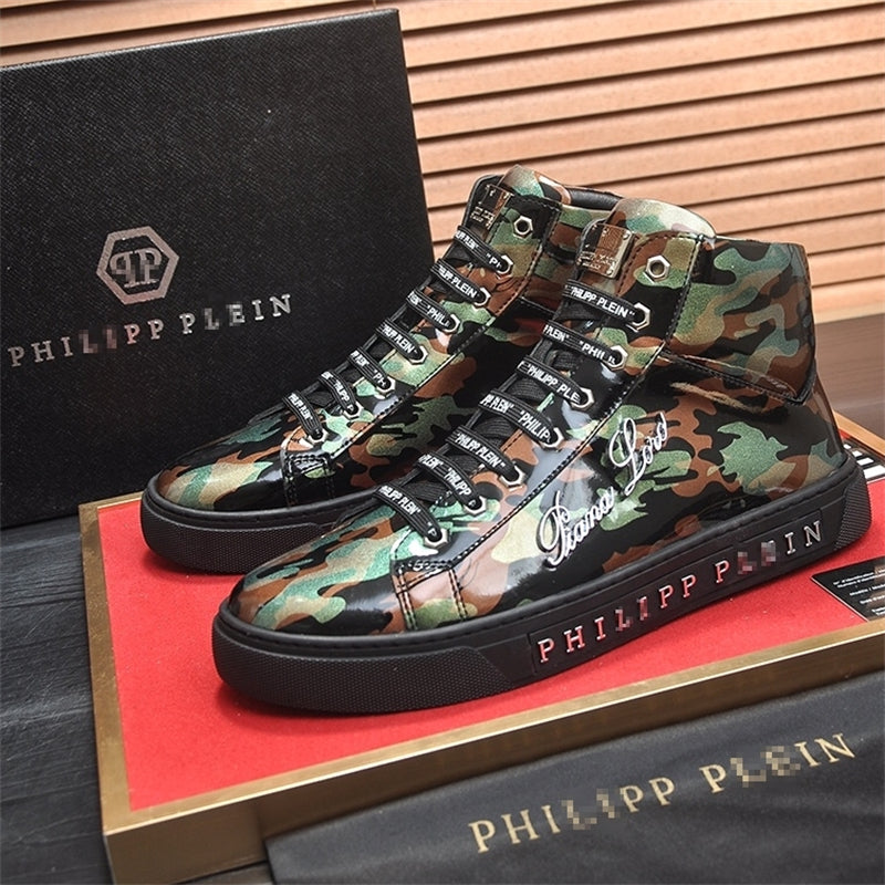 PP New Men's Camouflage leather sneakers