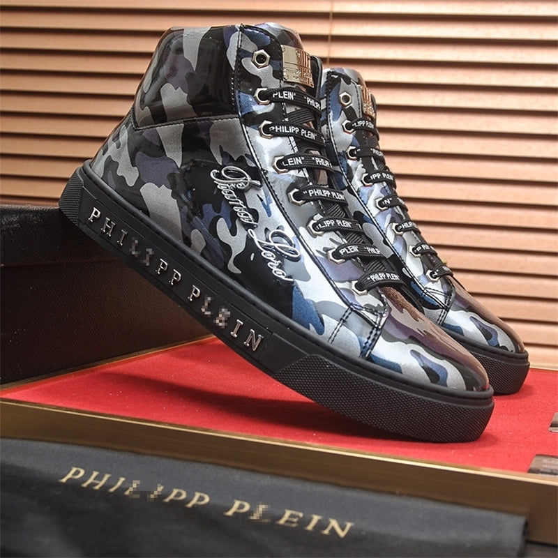 PP New Men's Camouflage leather sneakers