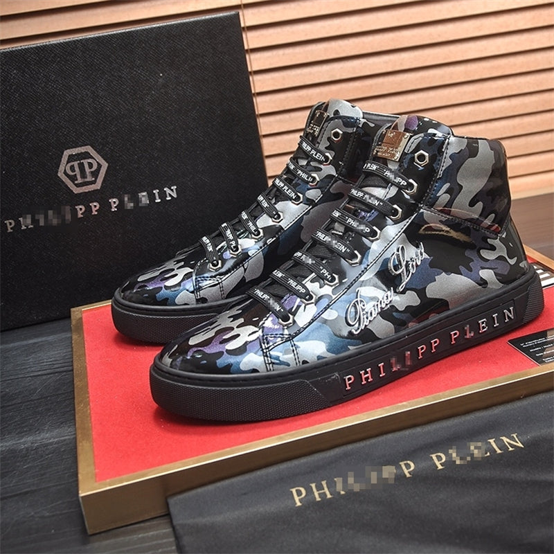PP New Men's Camouflage leather sneakers