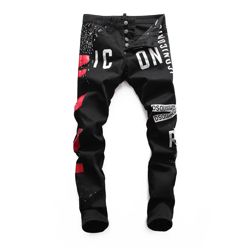 SOLA-DSQ2 2024ss Letter Hole Jeans