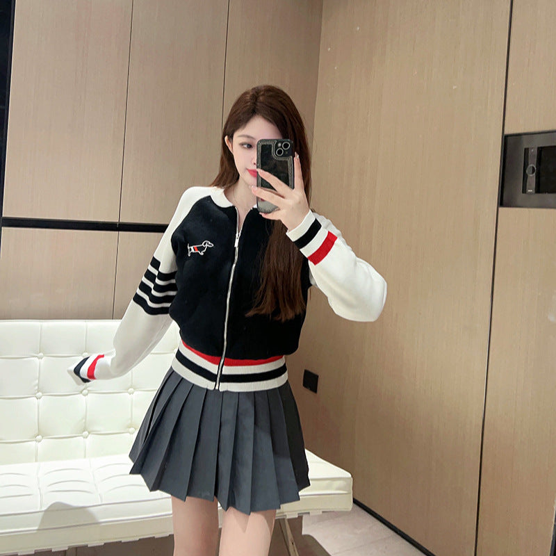 Thom Browne Women's Baseball Sweatshirt Jacket