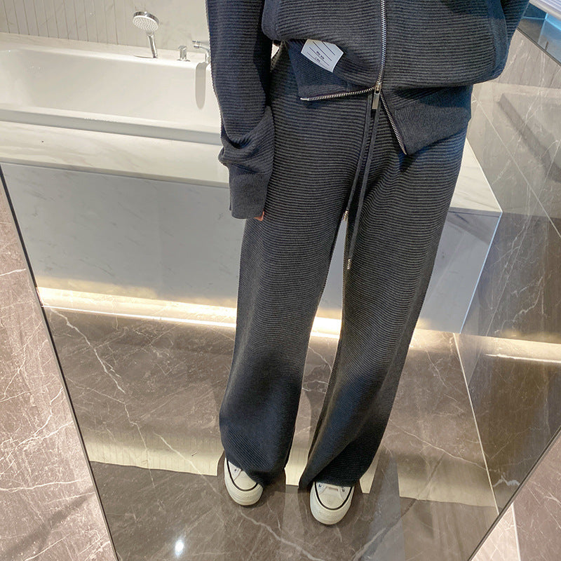 Thom Browne Women's Wide-Leg Pants - 100% Cotton All-Match Straight Trousers