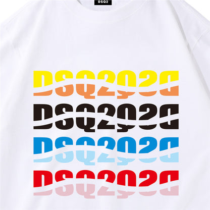 New-D2 Lettering Printed Cotton T-Shirt#10
