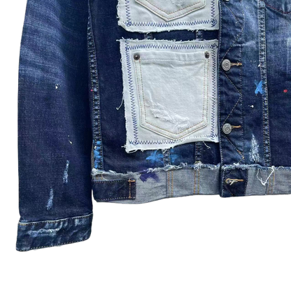 DSQ2 2024ss Man Hole Stitching Denim Jacket