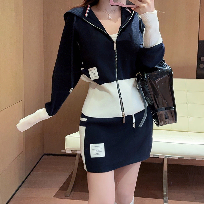 Thom Browne Women's Three-Bar Knit Skirt Suit