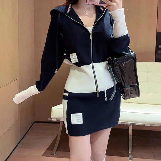 Thom Browne Women's Three-Bar Knit Skirt Suit