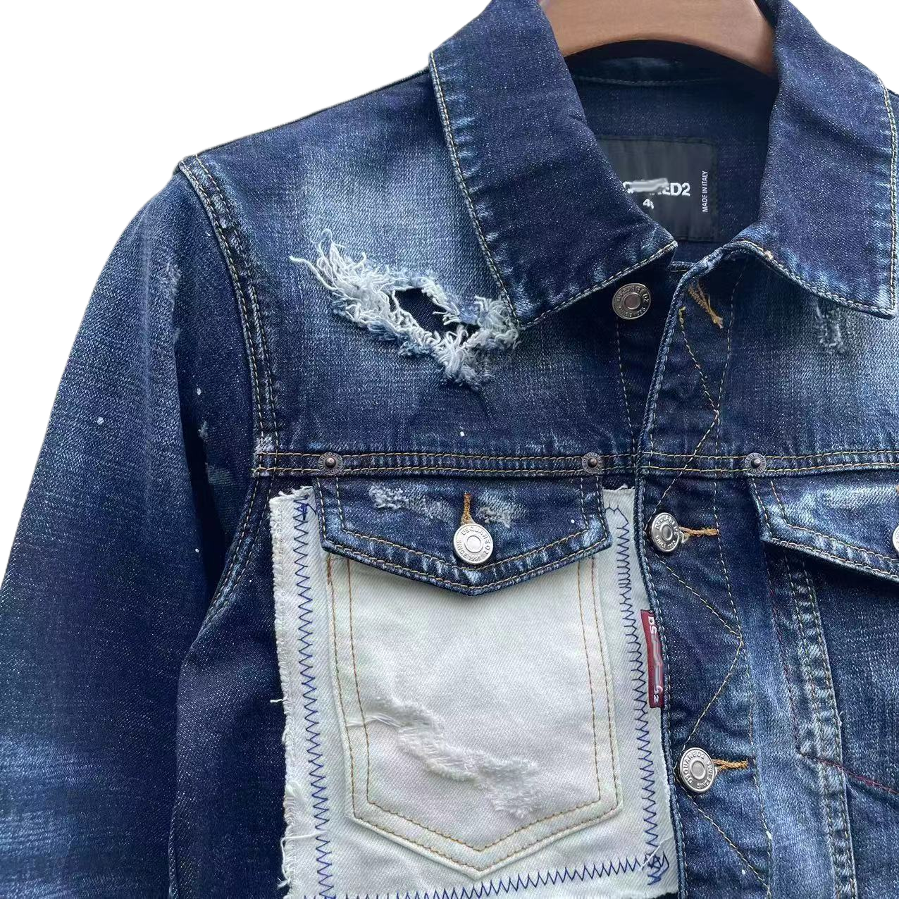 DSQ2 2024ss Man Hole Stitching Denim Jacket