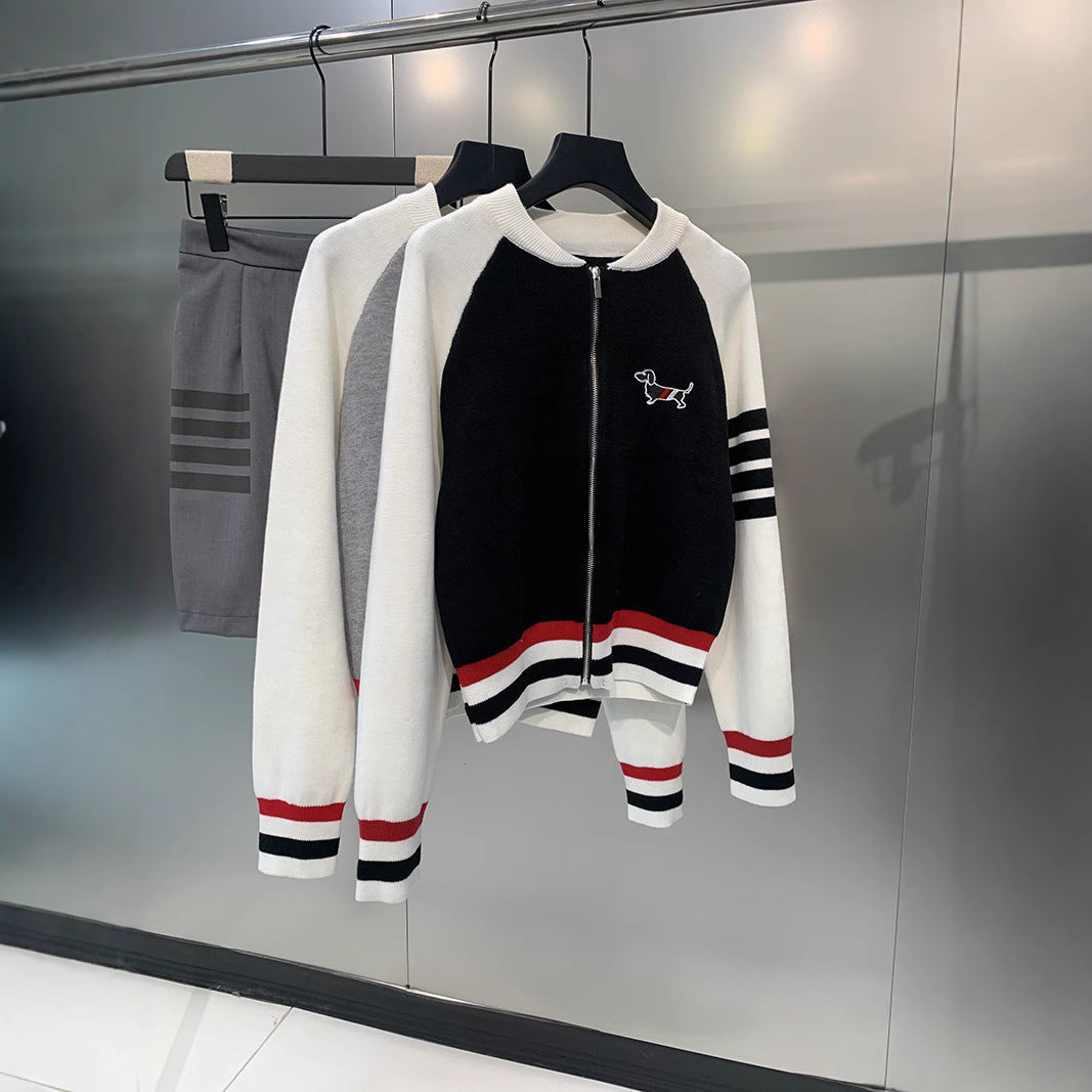 Thom Browne Women's Baseball Sweatshirt Jacket