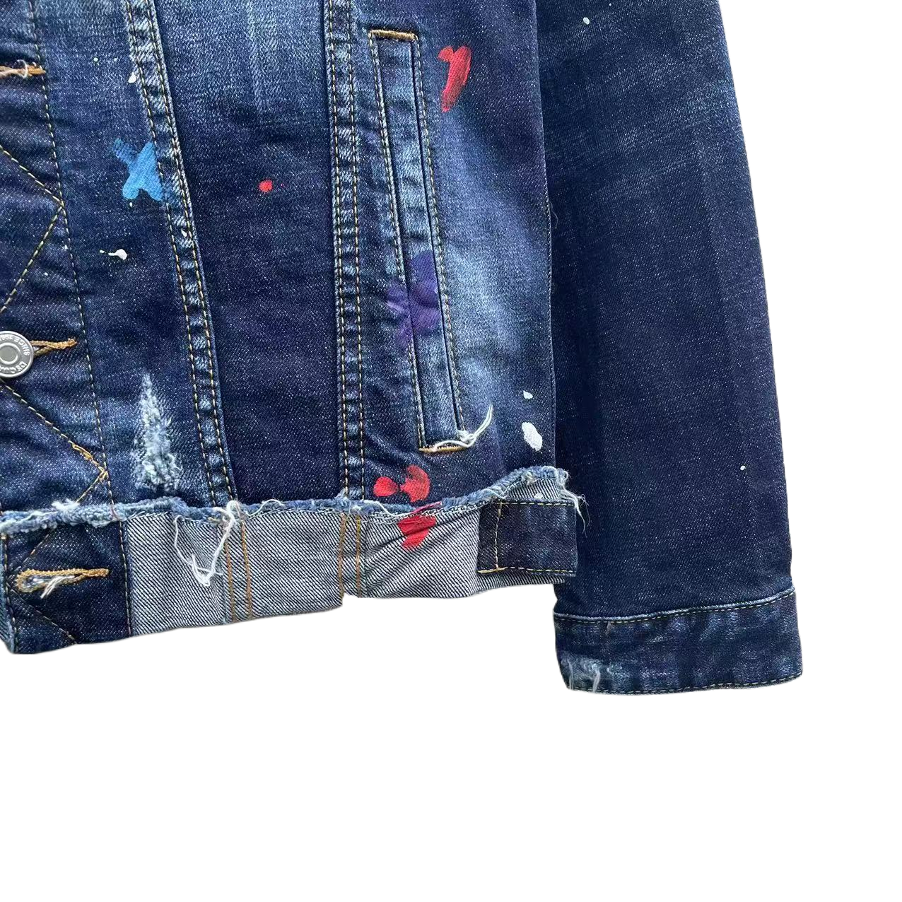 DSQ2 2024ss Man Hole Stitching Denim Jacket