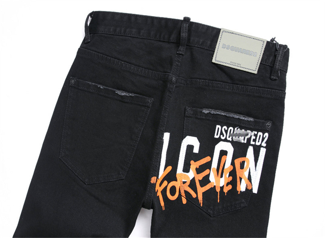 SOLA-DSQ2 2024ss Letter Hole Jeans