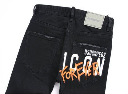SOLA-DSQ2 2024ss Letter Hole Jeans