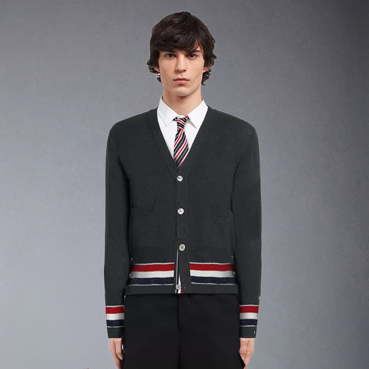 MR.TOM 4-Bar Thick knitted jacket