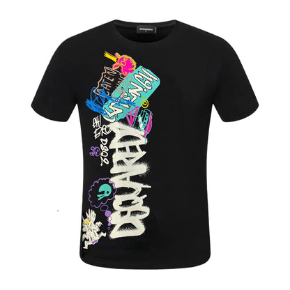 New-D2 Lettering Printed Cotton T-Shirt