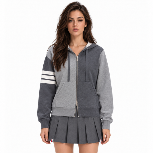 Thom Browne 2025SS Left and Right Colorblock Hoodie