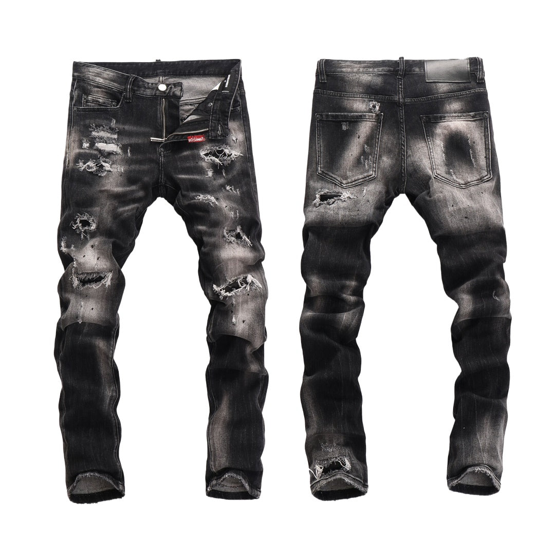 SOLA-DSQ2 Elastic washable holes Jeans