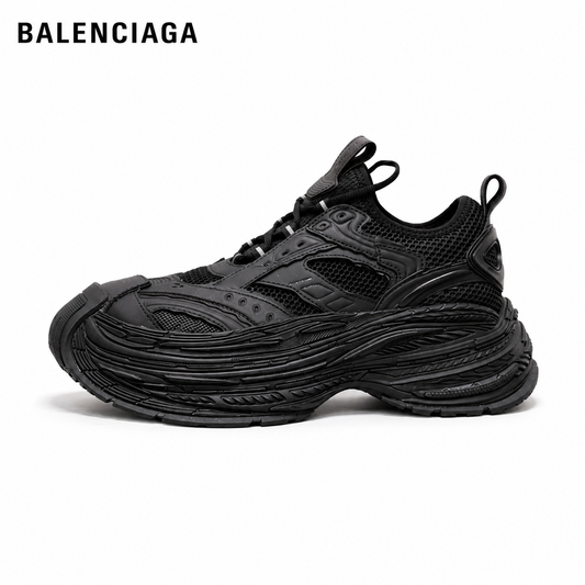 Balenciaga Men's Triple-Black Chunky Sneakers #03