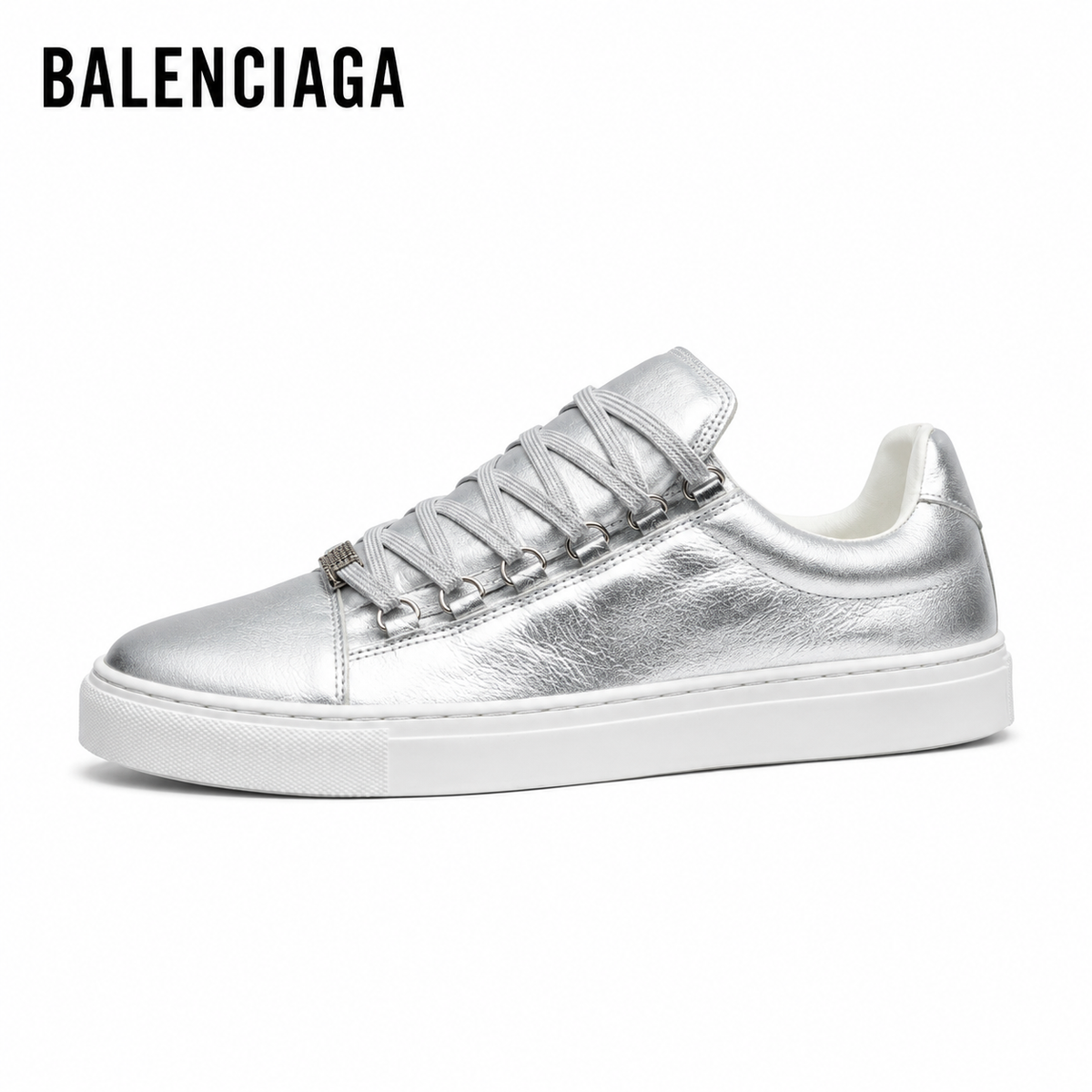Balenciaga Men's Low-Top Leather Sneakers #01