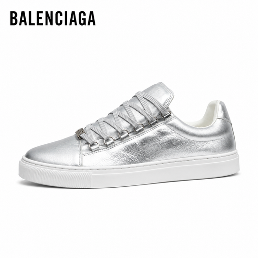 Balenciaga Men's Low-Top Leather Sneakers #01