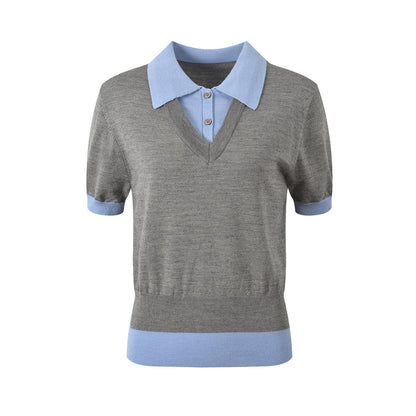 MR.TOM  Women Ribbon POLO shirt