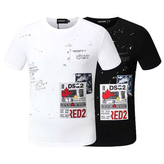 New-D2 Lettering Printed Cotton T-Shirt