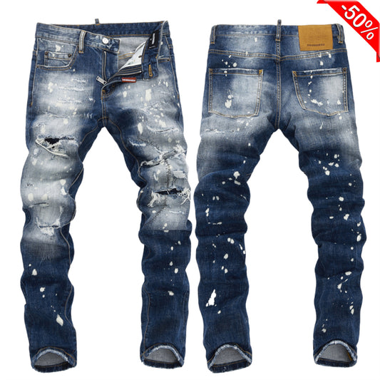 SOLA-DSQ2 New Man Ink splash Hole Jeans 