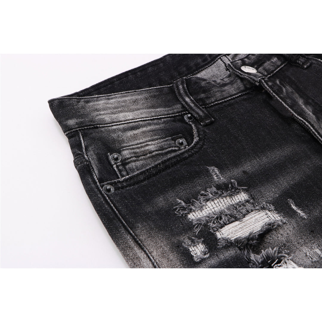 SOLA-DSQ2 Elastic washable holes Jeans