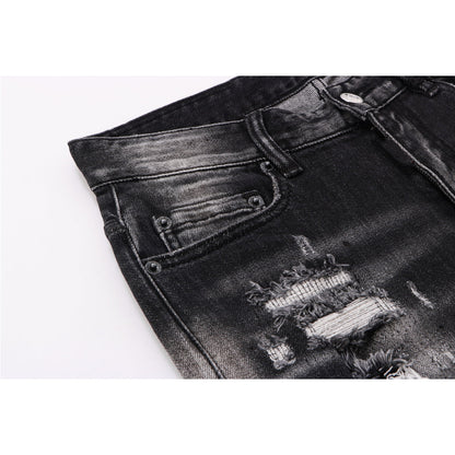 SOLA-DSQ2 Elastic washable holes Jeans