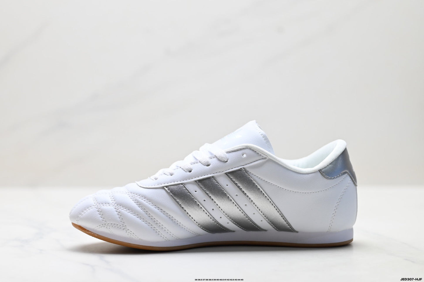 Classic White & Silver Court Sneakers