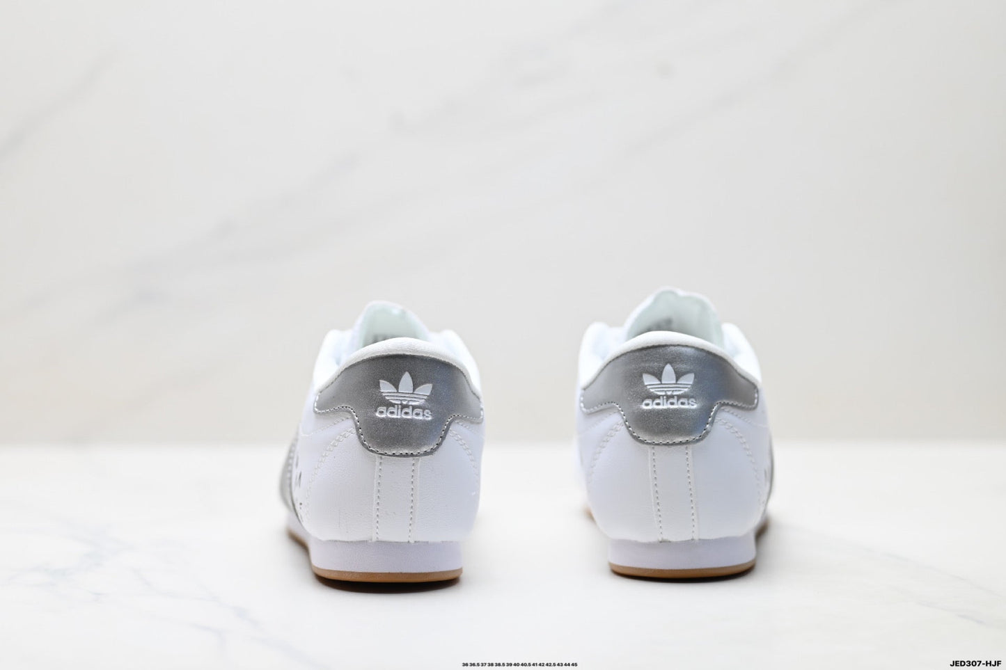Classic White & Silver Court Sneakers