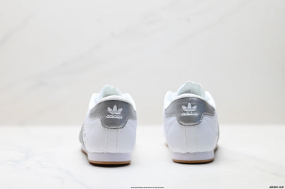 Classic White & Silver Court Sneakers