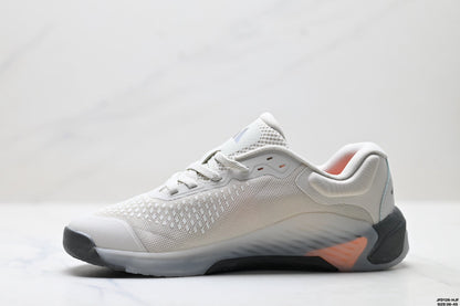 Adidas Grey White Court Shoes with Orange Accents
